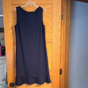 Lands' End Navy Sleeveless Midi Dress